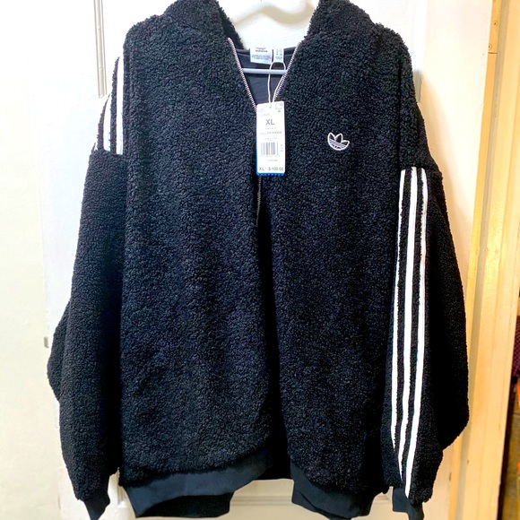 New Adidas Oversized Full Zip Hoodie Jacket - Picture 3 of 7